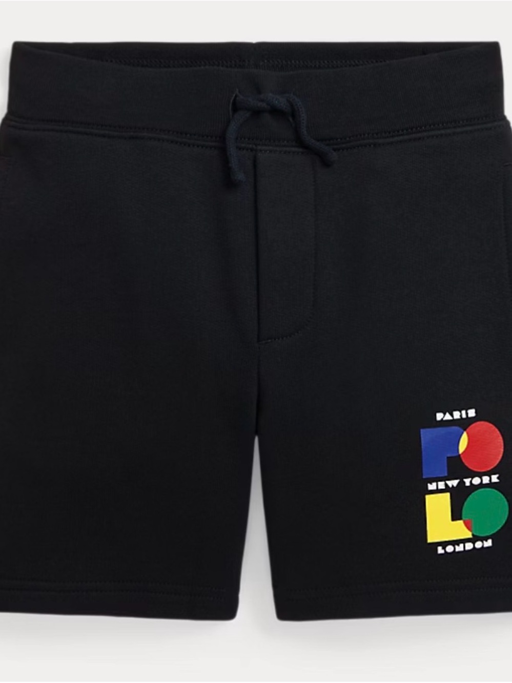 Polo by Ralph Lauren Black Kids Shorts with Multicolor Polo Graphic